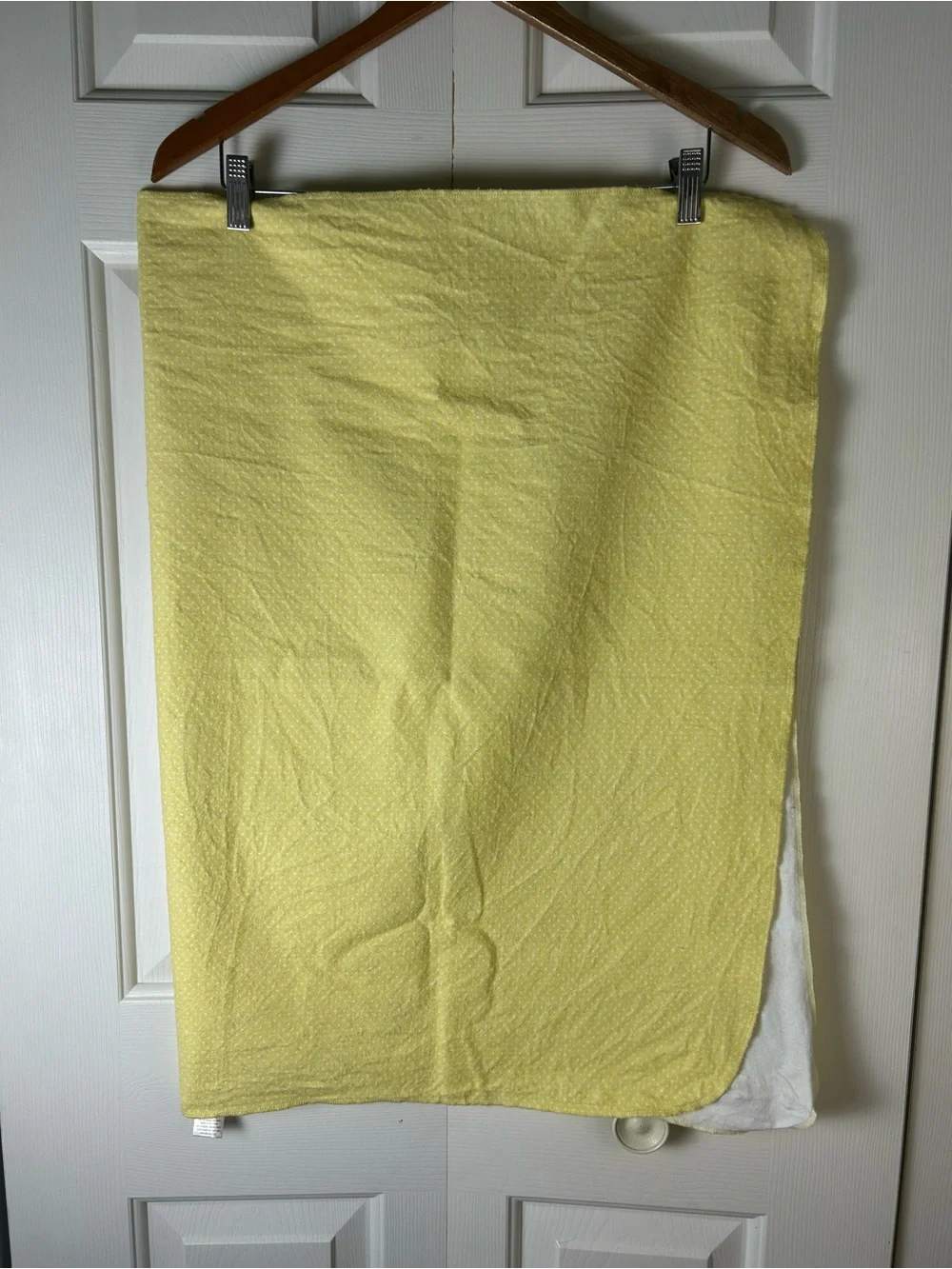 Bright Future Yellow White Polka Dots Baby Receiving Blanket Flannel Cotton